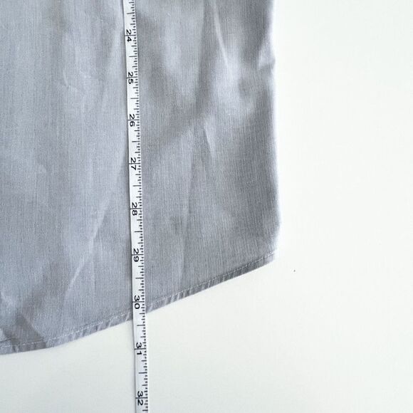 Nautica Mens Collared Classic Dress Shirt Button Long Sleeve Plain Gray Size 16 - Picture 7 of 8